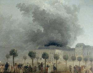 L’incendie de l’Opéra, vu des jardins du Palais-Royal, le 8 juin 1781