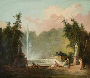 A fountain in a park