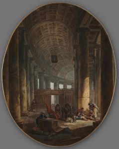 The Colonnade of St. Peter’s, Rome, during the Conclave