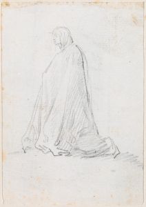 Kneeling Figure in a Hooded Robe