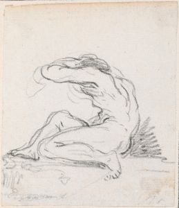 Seated Male Nude with Arm over Head, Seen from the Side