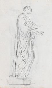 Statue of a Roman Woman  Seen from the Side