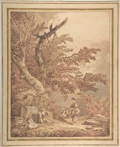 Young Women in a Landscape with Architectural Fragments