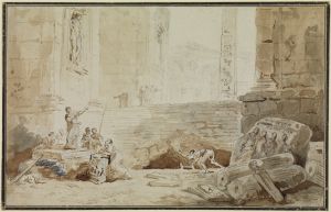 Römisches Capriccio mit Straßensängerin