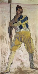 Warrior with halberd