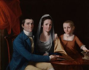 Jonathan Trumbull, Jr. with Mrs. Trumbull  and Faith Trumbull