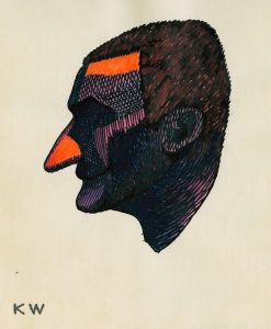 Kopfstudie, aus; ‘Profile’, 10 Blätter, Graz II