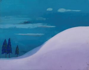 Landschaft in Blau-Lila