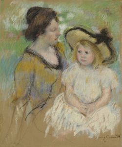 Simone Seated on the Grass Next to Her Mother