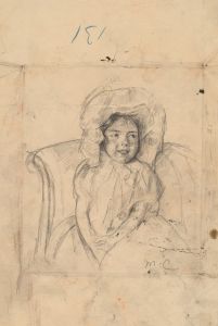 Smiling Margot Wearing a Ruffled Bonnet