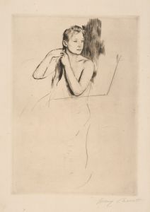 Young girl fixing her hair, no. 2
