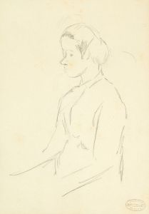 Femme assise de profil