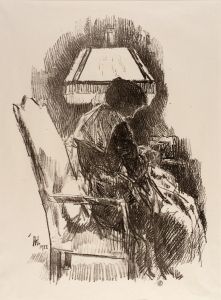 Mrs. Hassam, Knitting