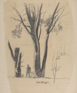 Study of Man between Trees