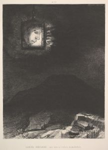 The vague glimmer of a head suspended in space