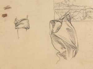 Studies of Drapery and Study of a Landscape