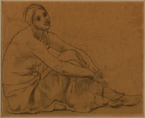 Femme assise à terre