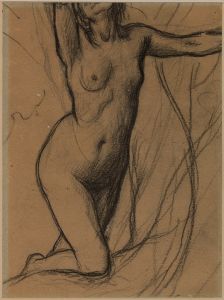 Femme nue à genou, de face
