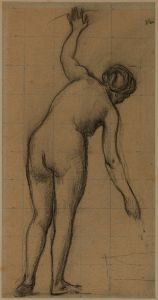 Femme nue debout, vue de dos