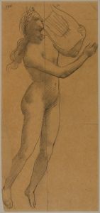 Femme nue tenant une lyre