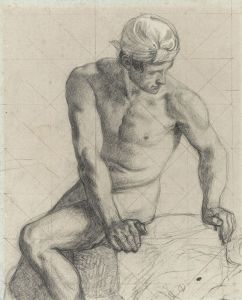 Homme nu assis, coiffé d’un turban