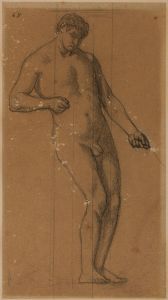 Homme nu debout, de trois quarts à droite