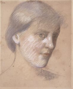 Tête de femme de trois-quart à droite