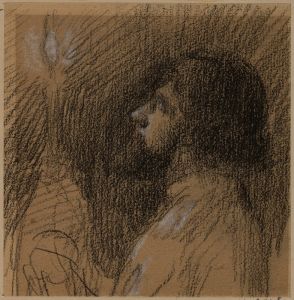 Tête d’homme, de profil à gauche