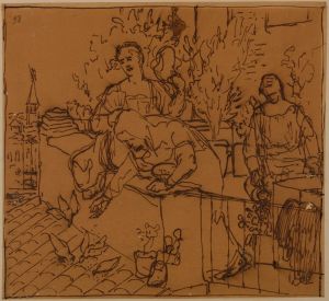 Trois femmes sur une terrasse