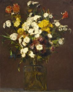 Reines marguerites et fleurs diverses dans un vase