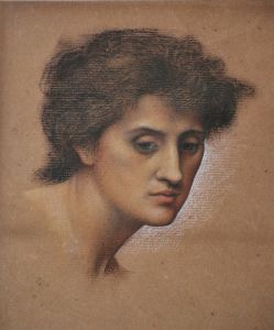 Study of female head for The Cadence of Autumn