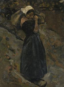 A Peasant Woman carrying a Sack