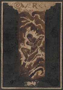Eerste ontwerp voor de boekband voor Over Kunst, II, door R.N. Roland Holst