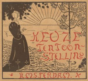 Omslagontwerp voor; Catalogus der Keuze-tentoonstelling van hedendaagsche Nederlandsche kunst, 1892