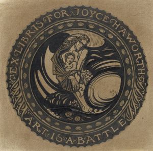 Ontwerp voor ex libris voor Joyce Haworth