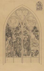 Ontwerp voor raam in de Frederik van Sierck-kapel in de Dom te Utrecht; de verkondiging aan de herders