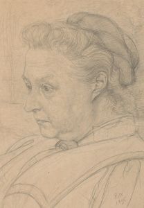 Portret van de moeder van de kunstenaar, Mevrouw S. Roland Holst-Posthumus