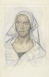 Portret van een vrouw met hoofddoek