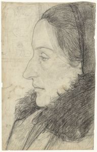 Portret van een vrouw van opzij