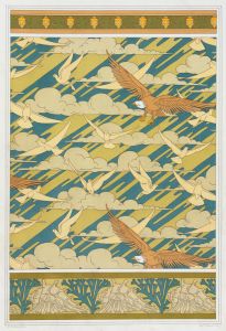 Carpocoris, bordure. Aigles et pigeons, papier peint. Coquillages et algues, bordure.