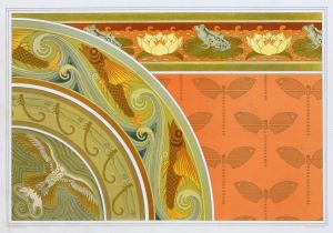 Grenouilles et nénuphars, bordure; libellules, pochoir; poissons volants, libellules, bordures; milan et rat