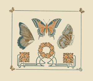 Abstract design based on butterflies and leaves