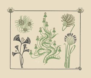Abstract design based on flowers and pinecones