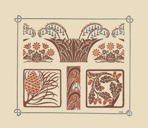 Abstract design based on flowers and pinecones