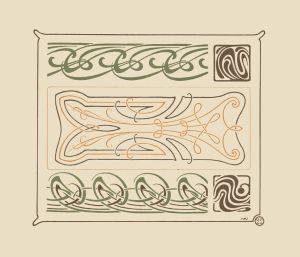 Abstract design based on intertwined curvilinear shapes.