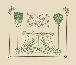 Abstract design based on leaves and arabesques