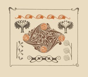 Abstract design based on leaves and organic shapes