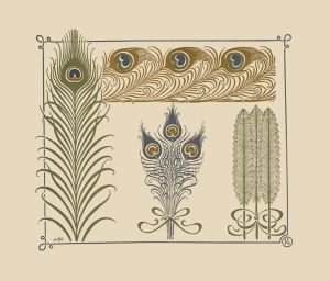 Abstract design based on peacock feathers.