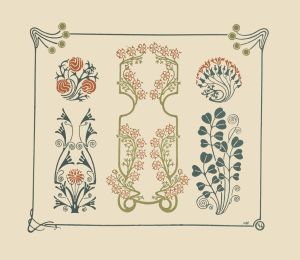 Abstract design based on tiny flowers and leaves.