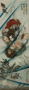Chang Shun, the White Stripe in the Waves, Wrestling with Li K’uei, the Black Whirlwind, in the Ching Yang River